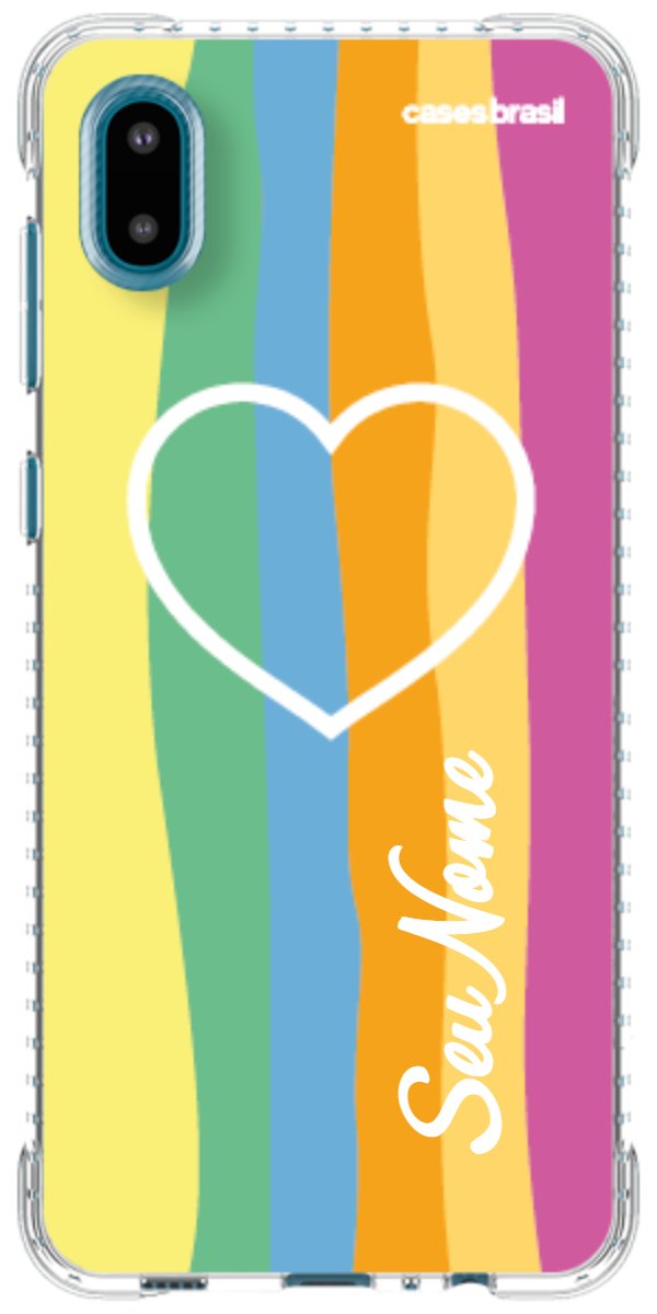 Capinha para Celular Coração delicado Arco-íris Vertical