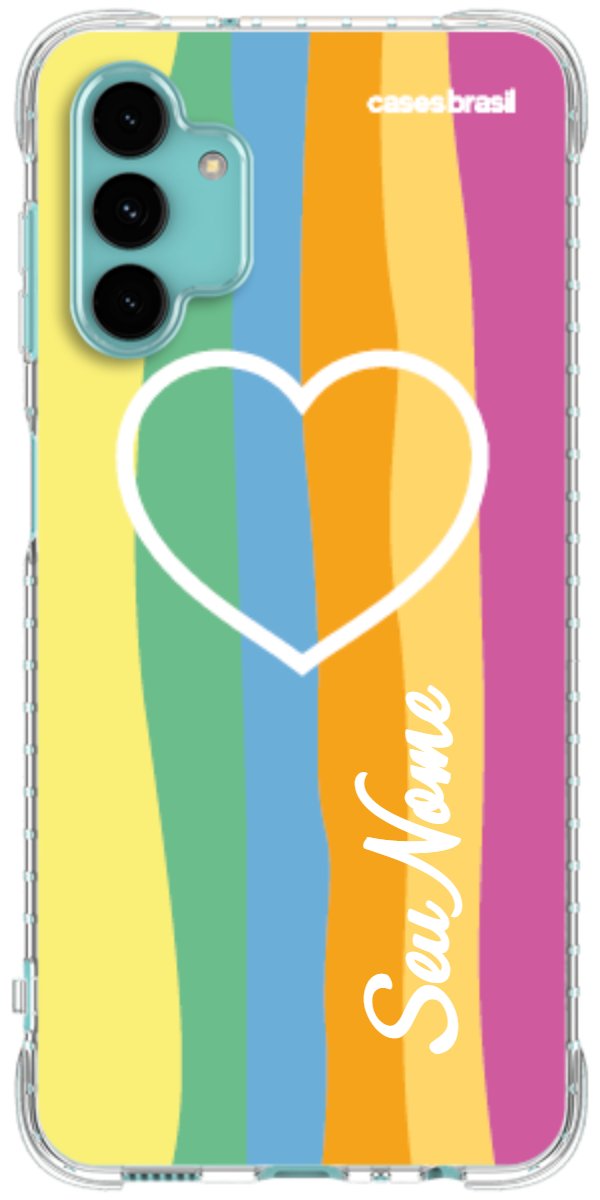 Capinha para Celular Coração delicado Arco-íris Vertical