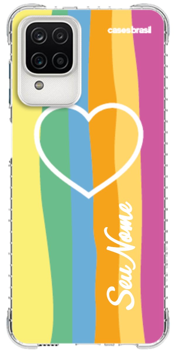 Capinha para Celular Coração delicado Arco-íris Vertical