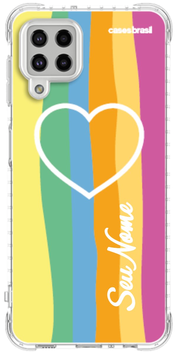 Capinha para Celular Coração delicado Arco-íris Vertical