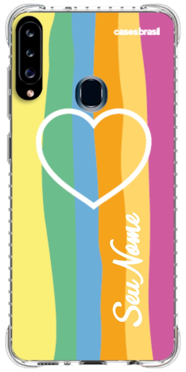 Capinha para Celular Coração delicado Arco-íris Vertical