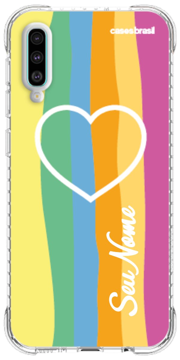 Capinha para Celular Coração delicado Arco-íris Vertical