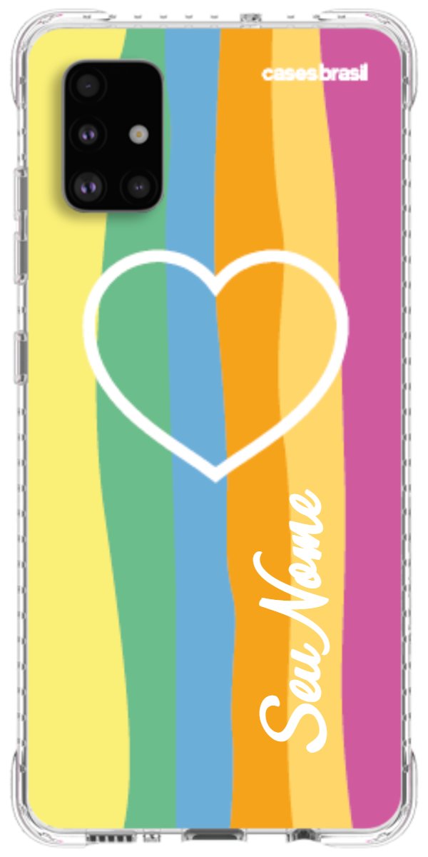 Capinha para Celular Coração delicado Arco-íris Vertical