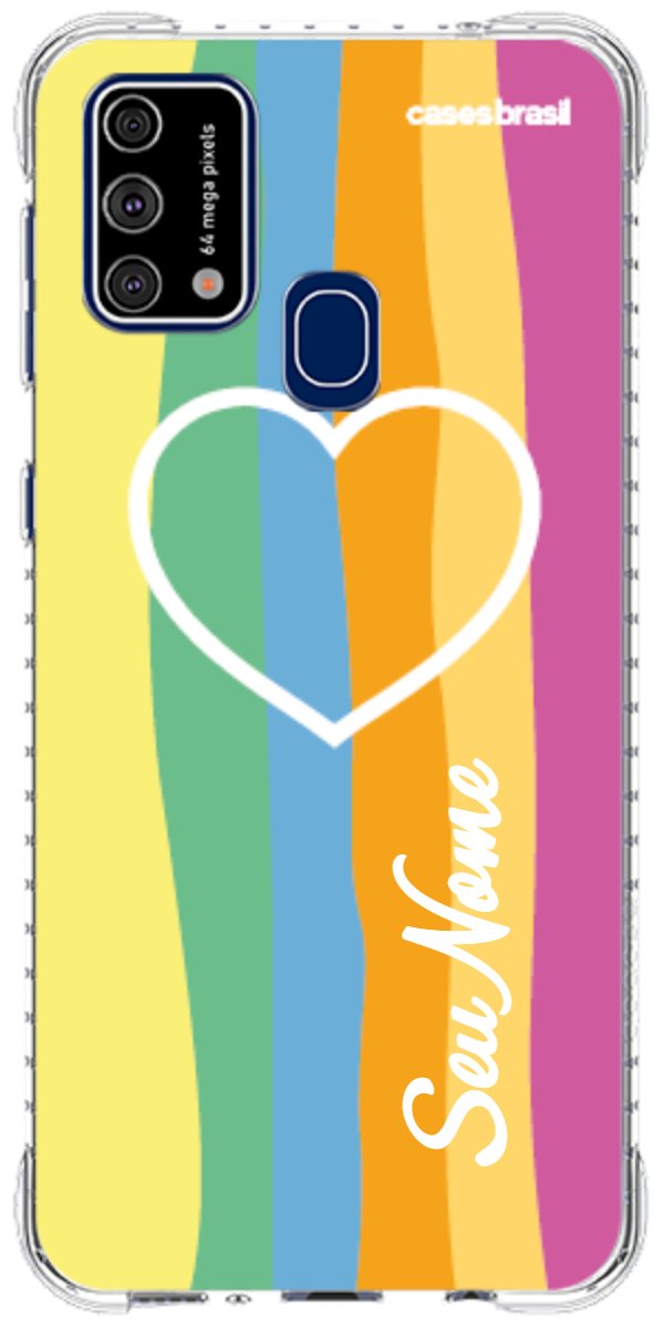 Capinha para Celular Coração delicado Arco-íris Vertical