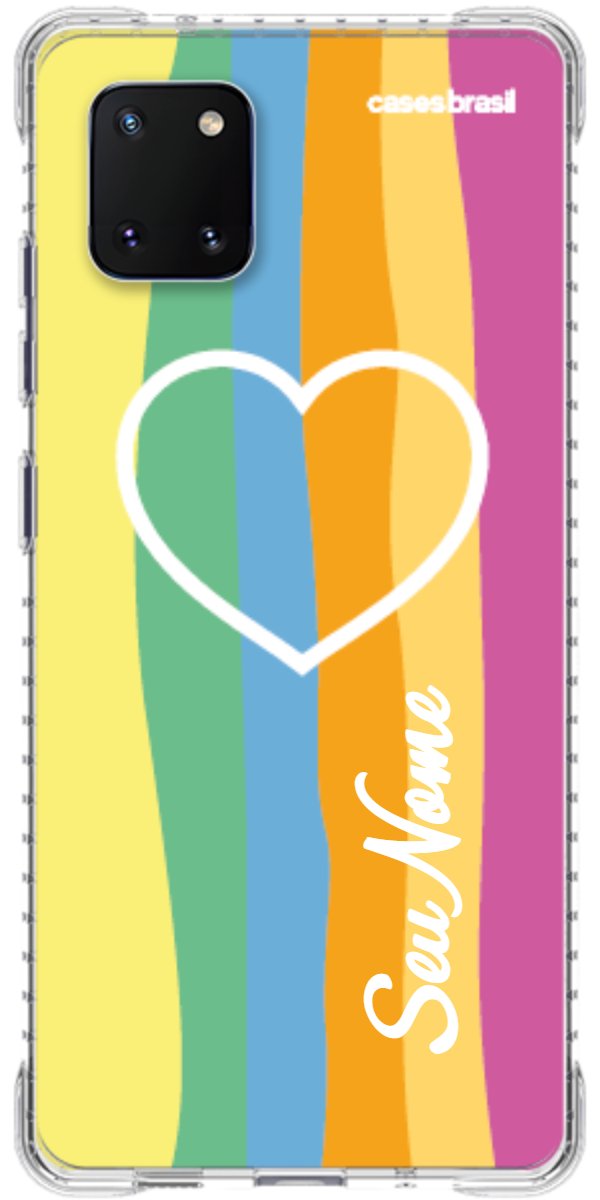 Capinha para Celular Coração delicado Arco-íris Vertical