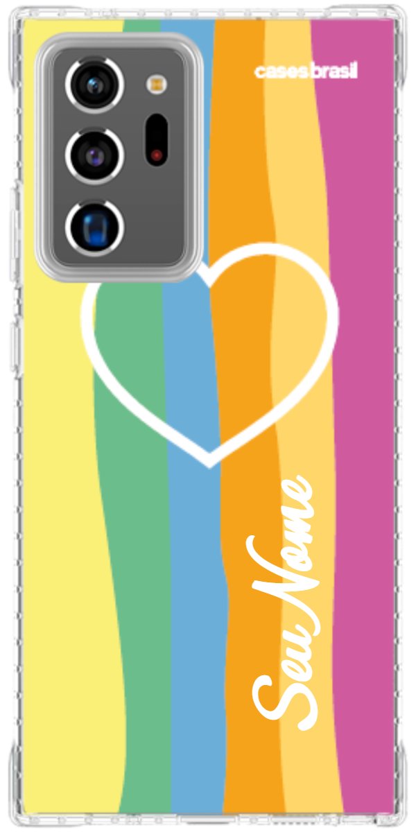 Capinha para Celular Coração delicado Arco-íris Vertical