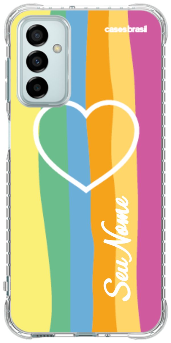 Capinha para Celular Coração delicado Arco-íris Vertical