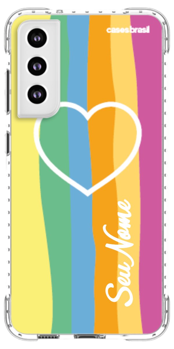 Capinha para Celular Coração delicado Arco-íris Vertical