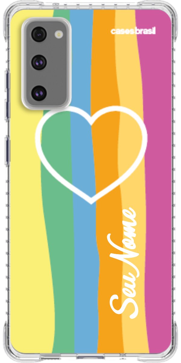 Capinha para Celular Coração delicado Arco-íris Vertical