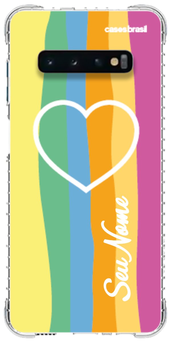 Capinha para Celular Coração delicado Arco-íris Vertical