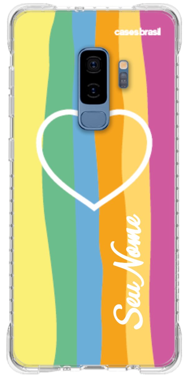 Capinha para Celular Coração delicado Arco-íris Vertical
