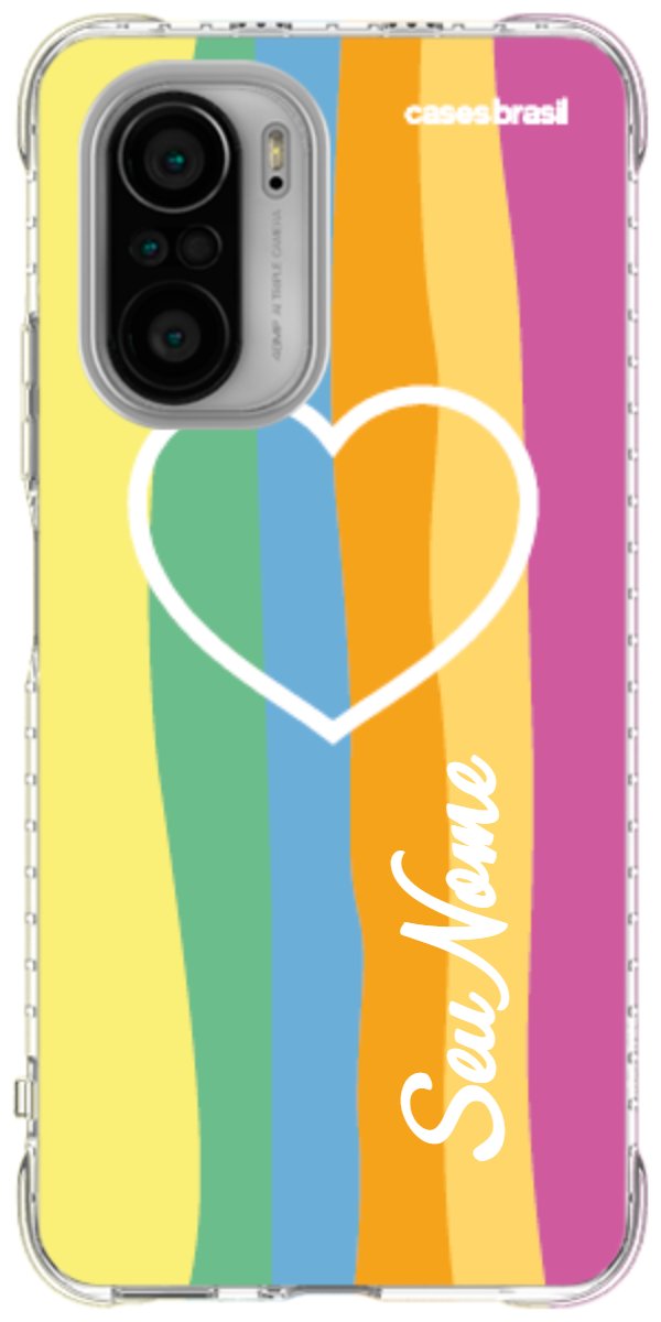 Capinha para Celular Coração delicado Arco-íris Vertical