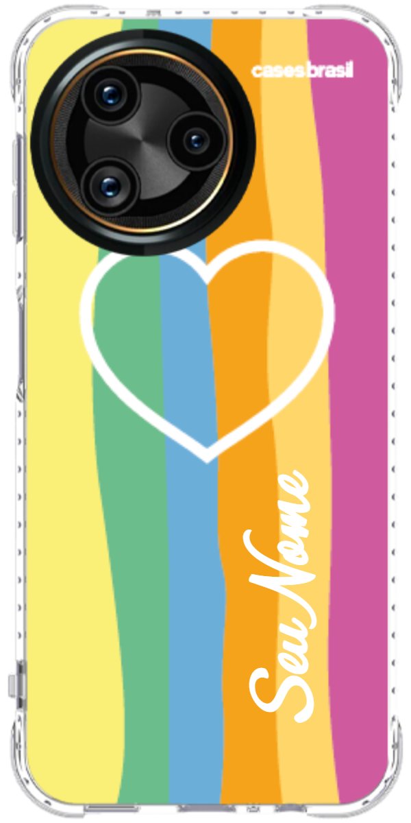Capinha para Celular Coração delicado Arco-íris Vertical