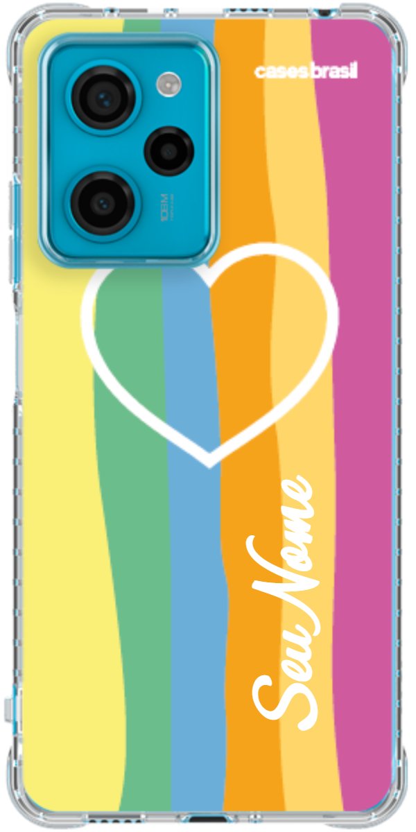 Capinha para Celular Coração delicado Arco-íris Vertical