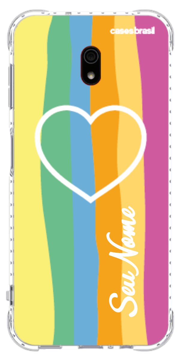 Capinha para Celular Coração delicado Arco-íris Vertical