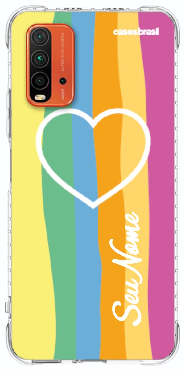Capinha para Celular Coração delicado Arco-íris Vertical