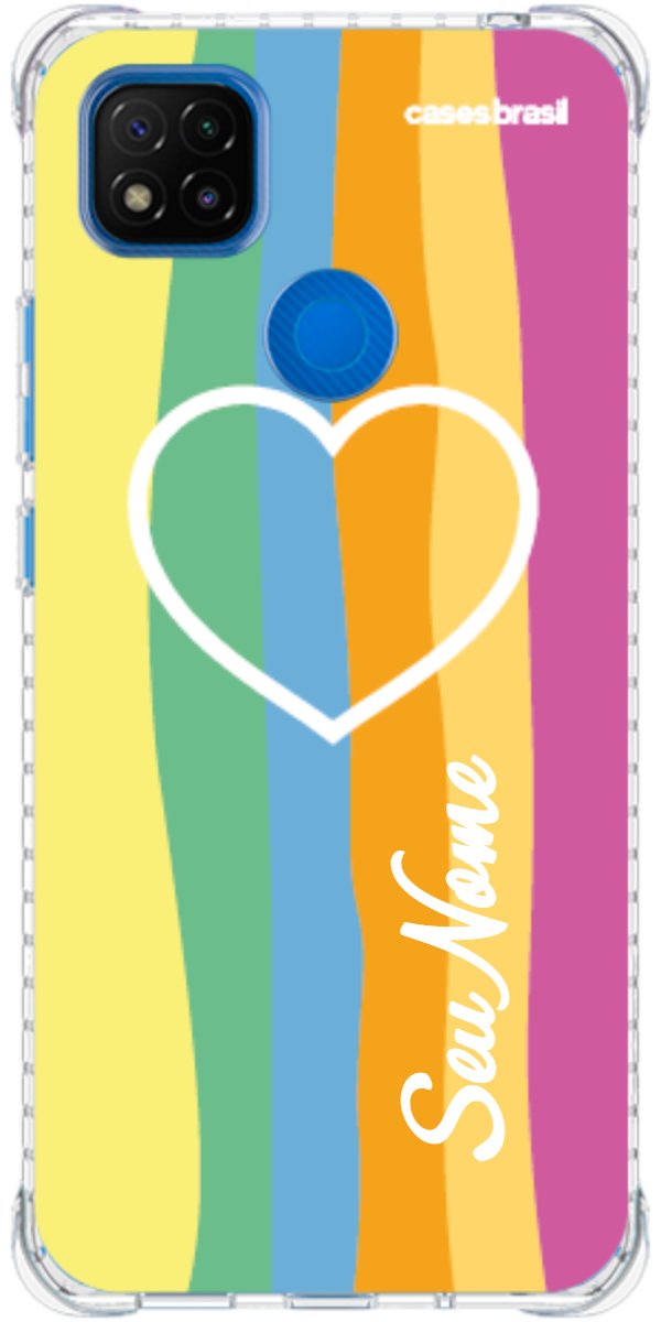Capinha para Celular Coração delicado Arco-íris Vertical