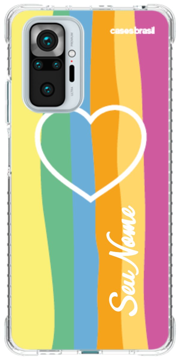 Capinha para Celular Coração delicado Arco-íris Vertical