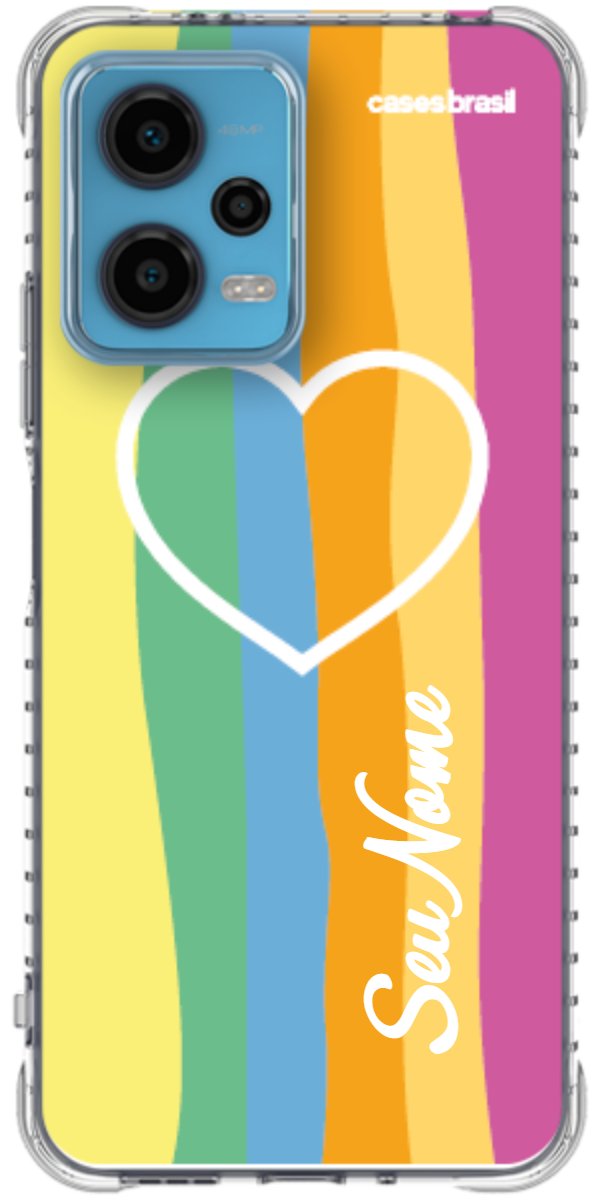 Capinha para Celular Coração delicado Arco-íris Vertical