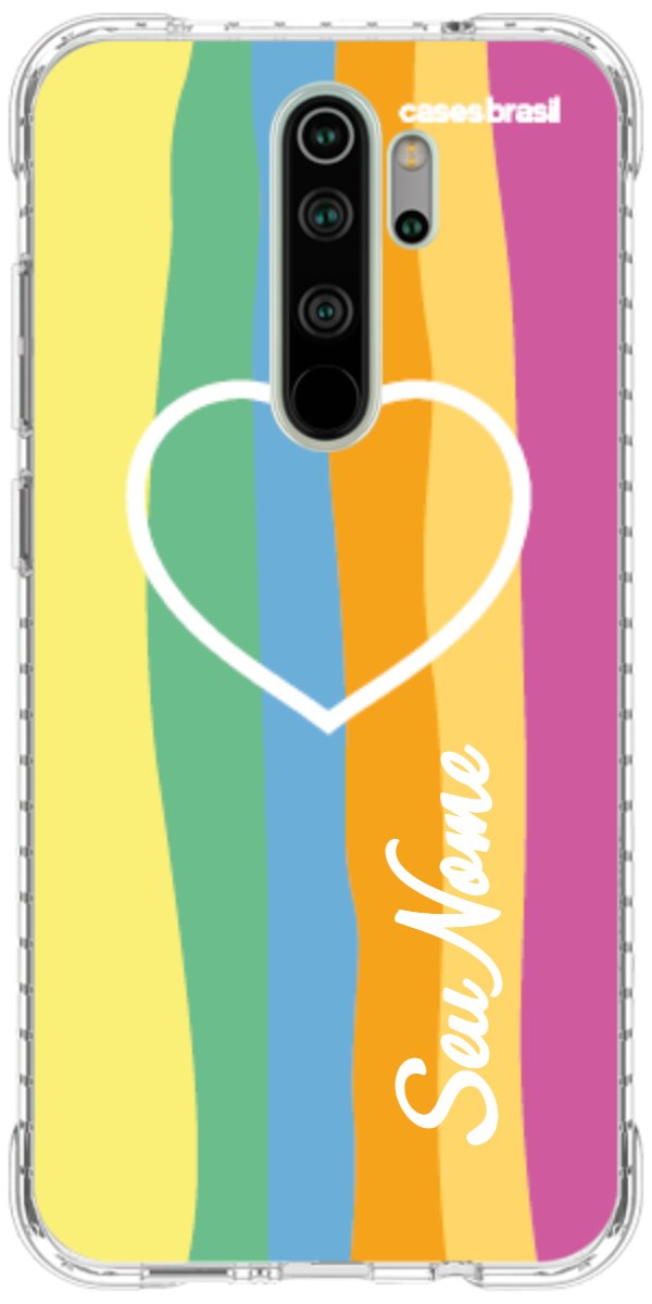 Capinha para Celular Coração delicado Arco-íris Vertical