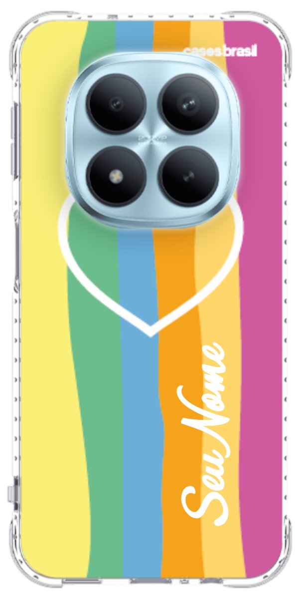 Capinha para Celular Coração delicado Arco-íris Vertical