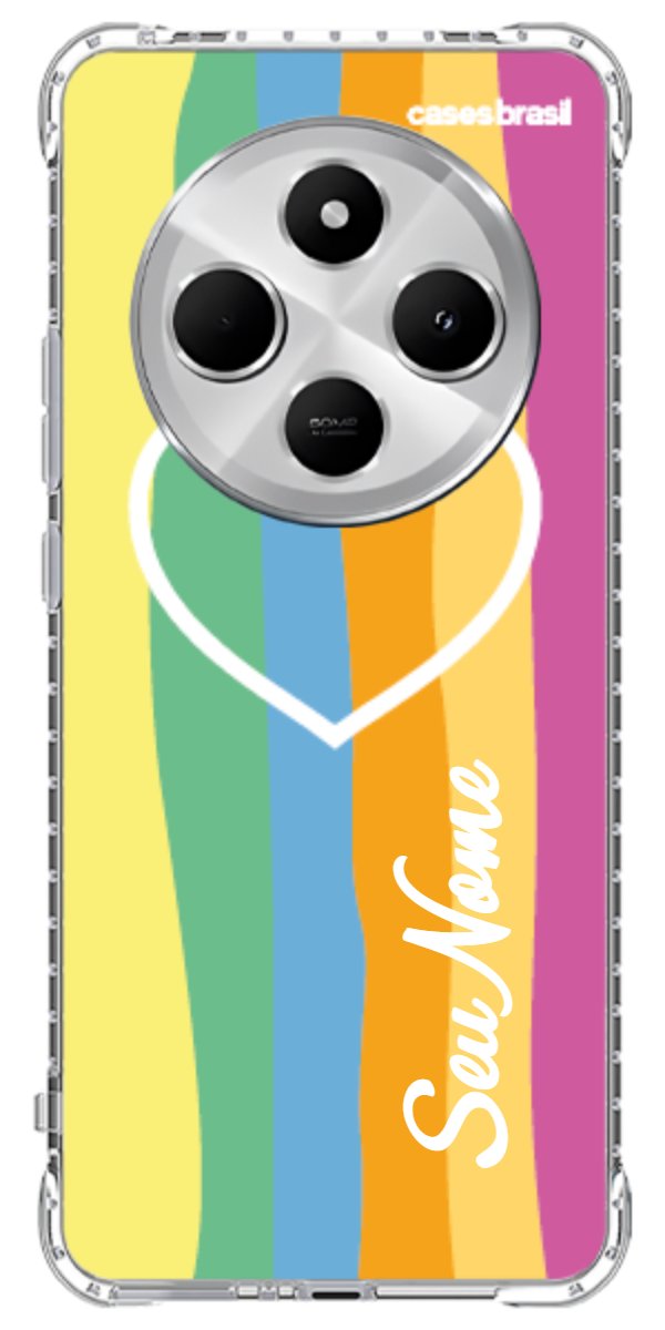 Capinha para Celular Coração delicado Arco-íris Vertical