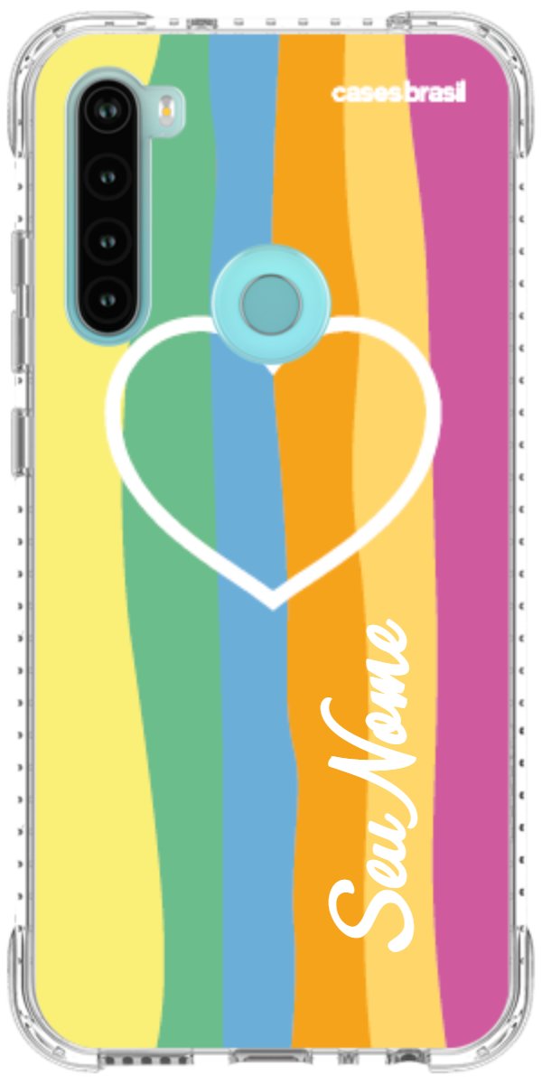 Capinha para Celular Coração delicado Arco-íris Vertical