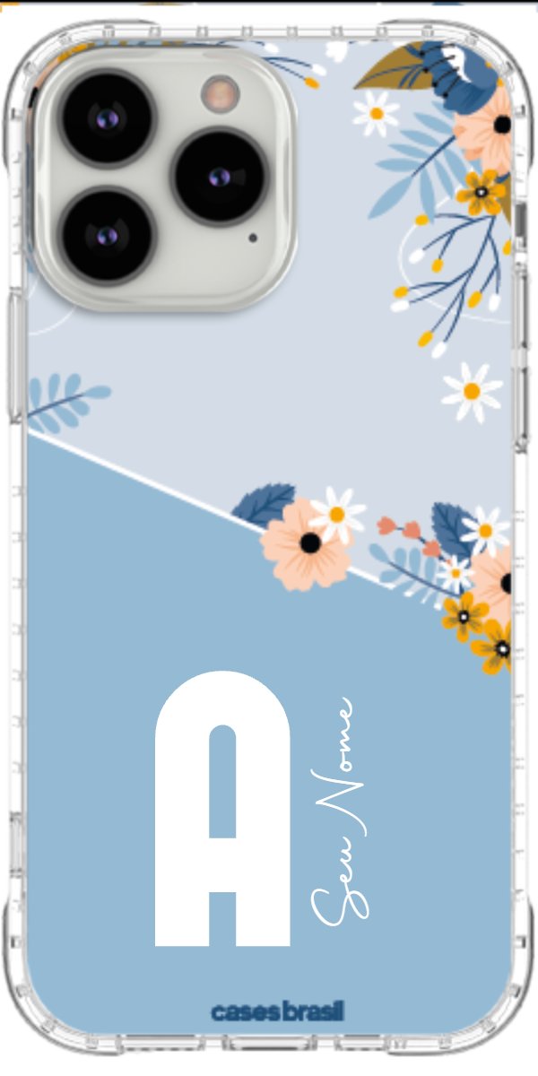 Capinha para Celular Ramo de Flores Azul