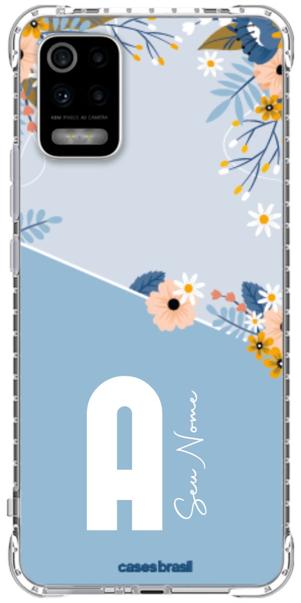 Capinha para Celular Ramo de Flores Azul