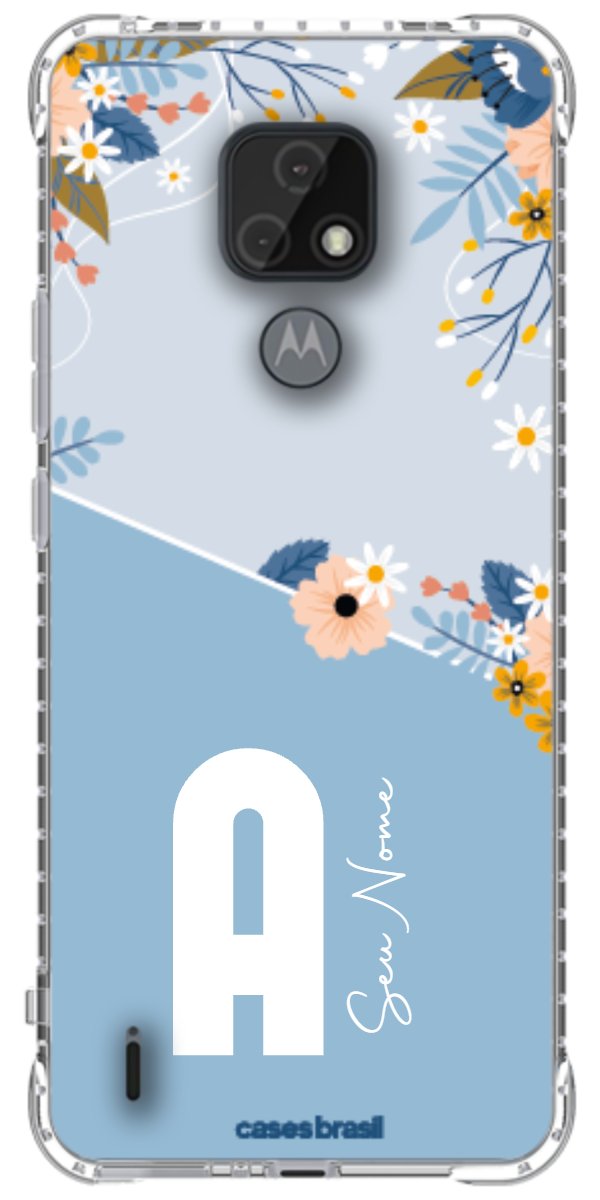 Capinha para Celular Ramo de Flores Azul
