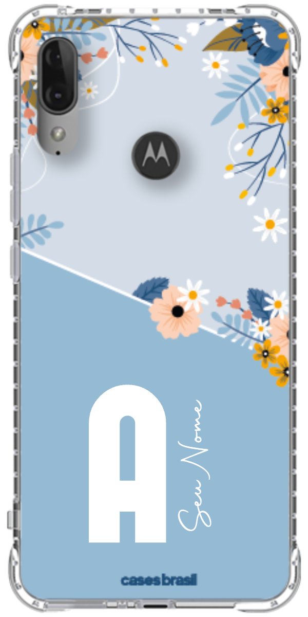 Capinha para Celular Ramo de Flores Azul