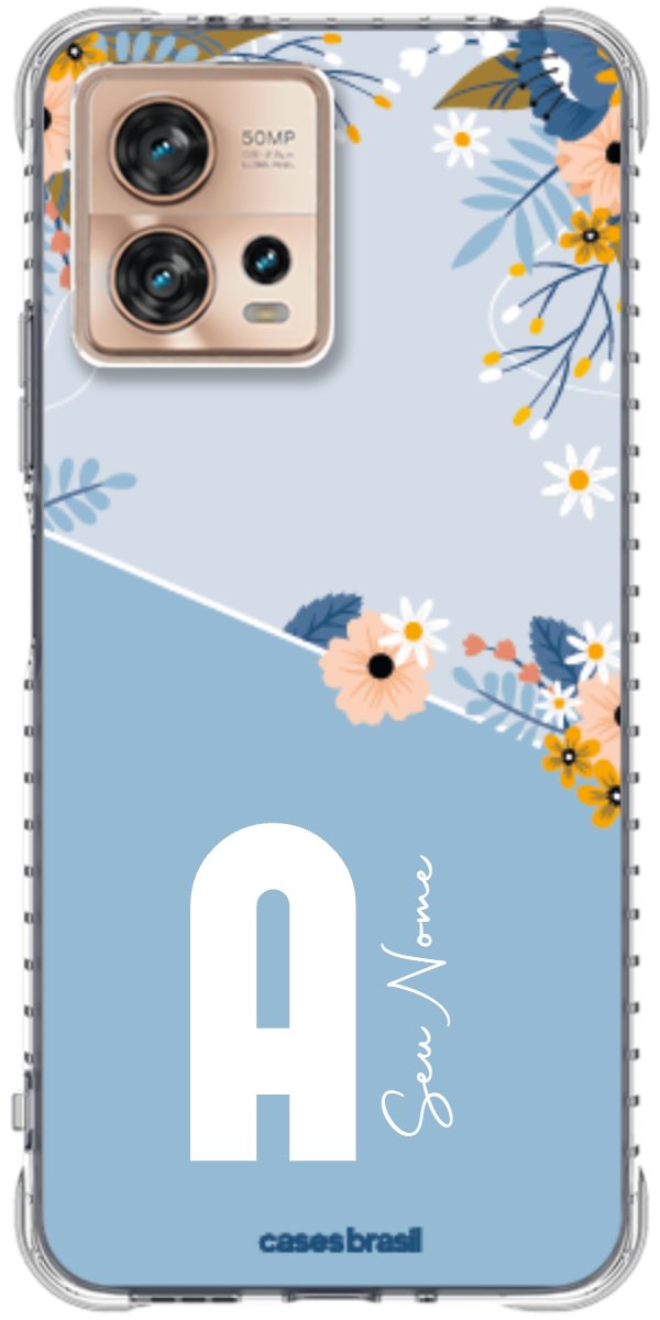 Capinha para Celular Ramo de Flores Azul