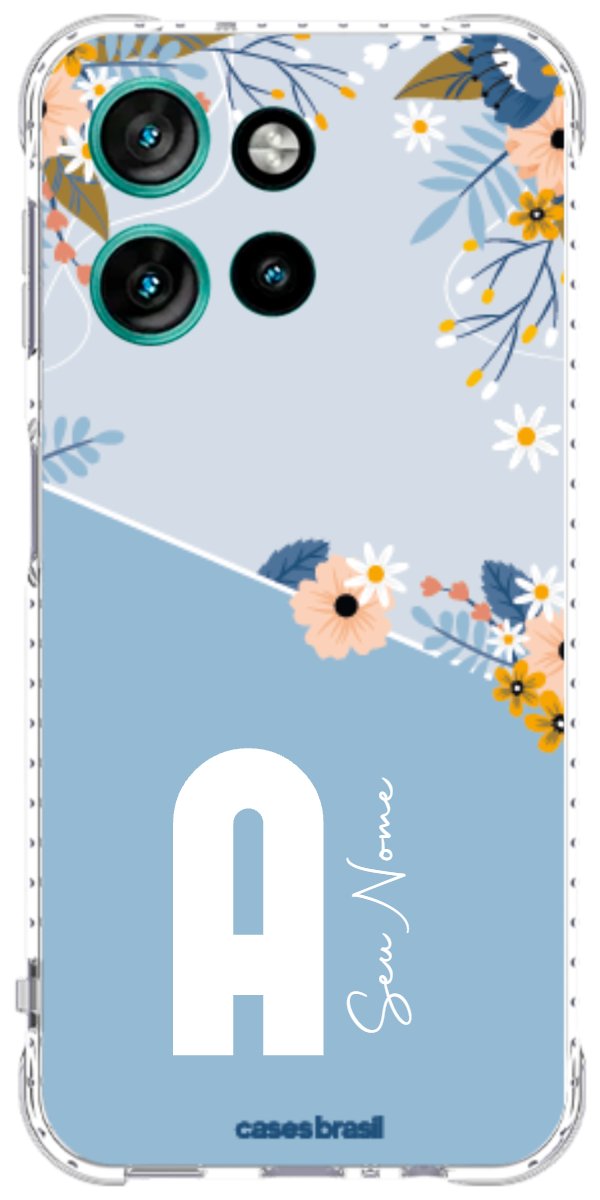Capinha para Celular Ramo de Flores Azul
