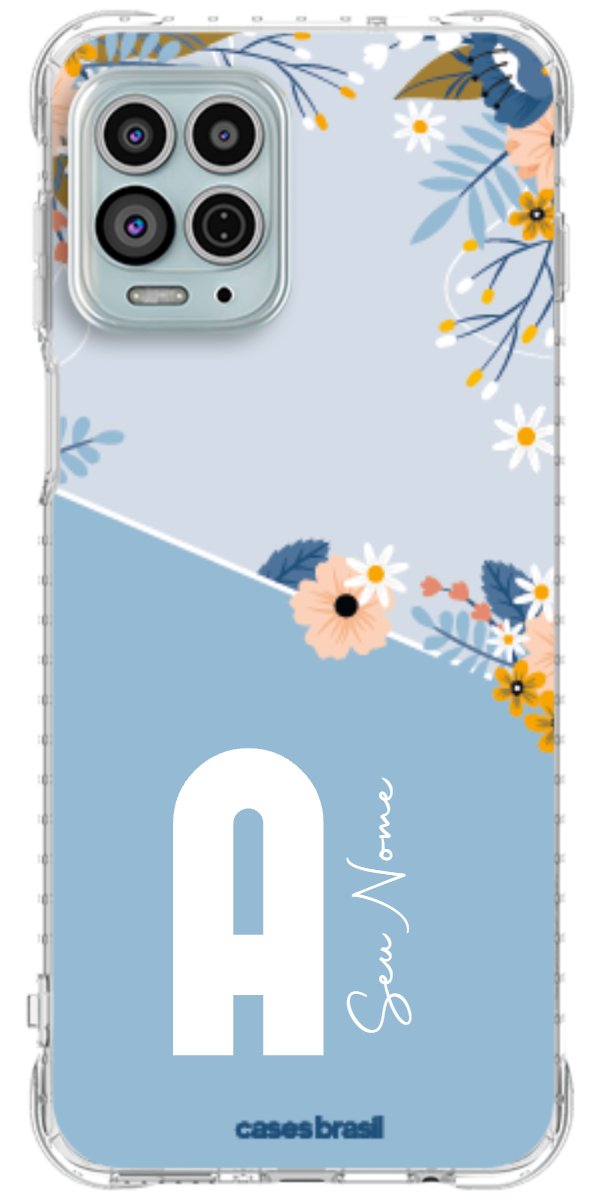 Capinha para Celular Ramo de Flores Azul