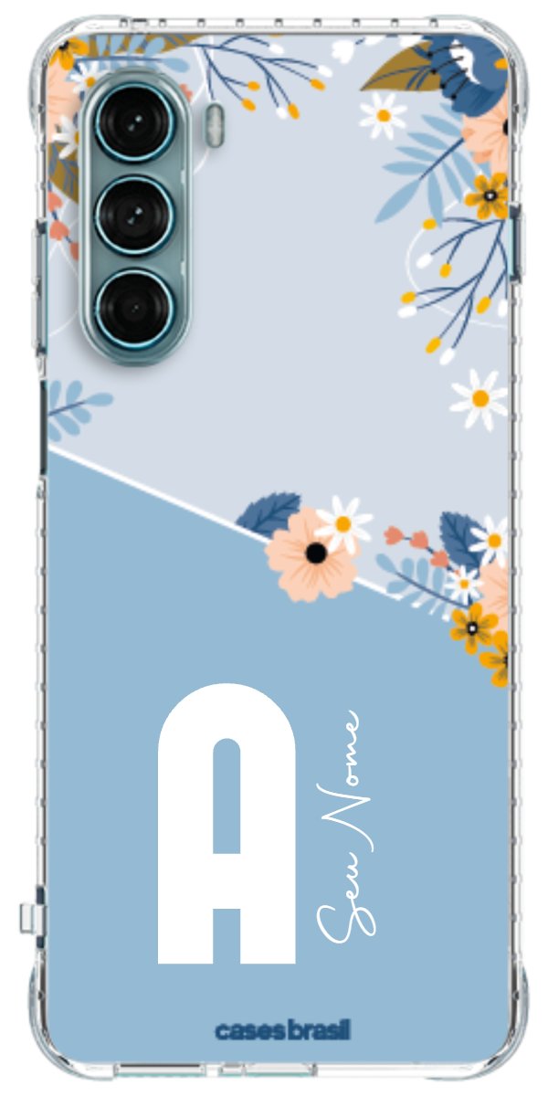 Capinha para Celular Ramo de Flores Azul