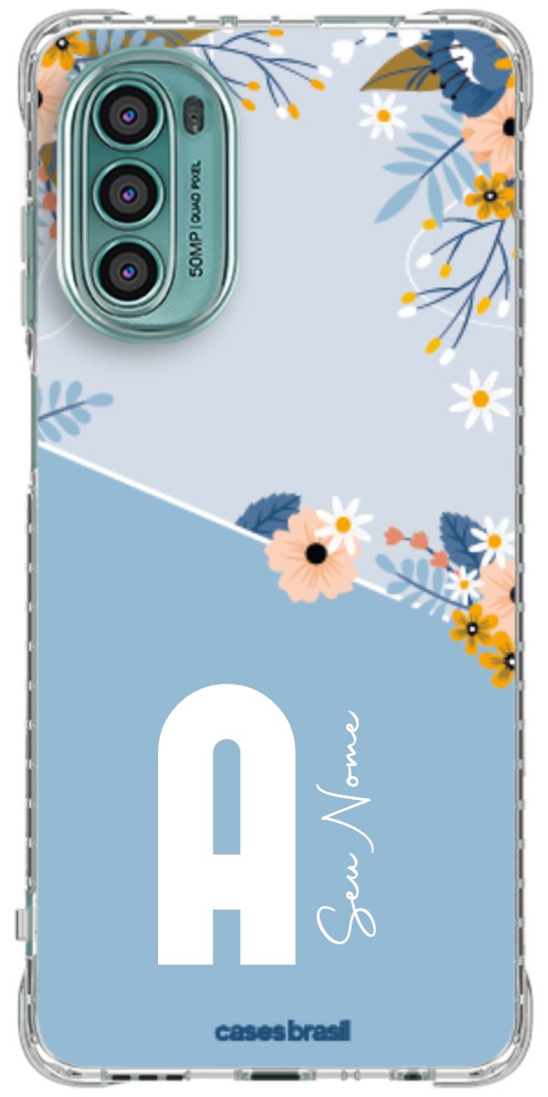 Capinha para Celular Ramo de Flores Azul