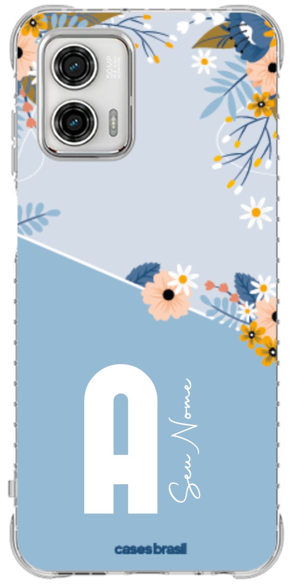 Capinha para Celular Ramo de Flores Azul