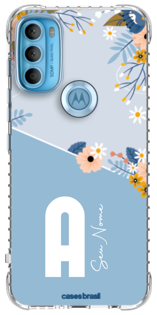 Capinha para Celular Ramo de Flores Azul