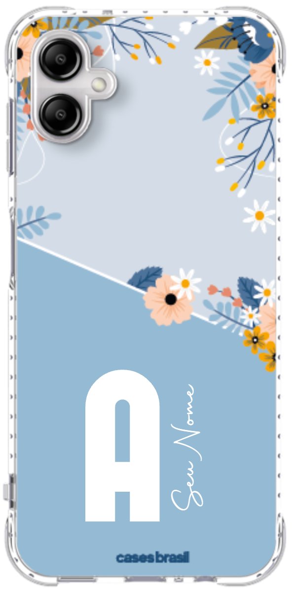Capinha para Celular Ramo de Flores Azul