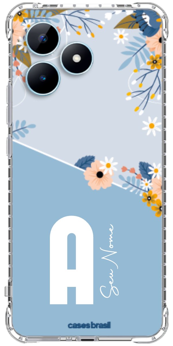 Capinha para Celular Ramo de Flores Azul