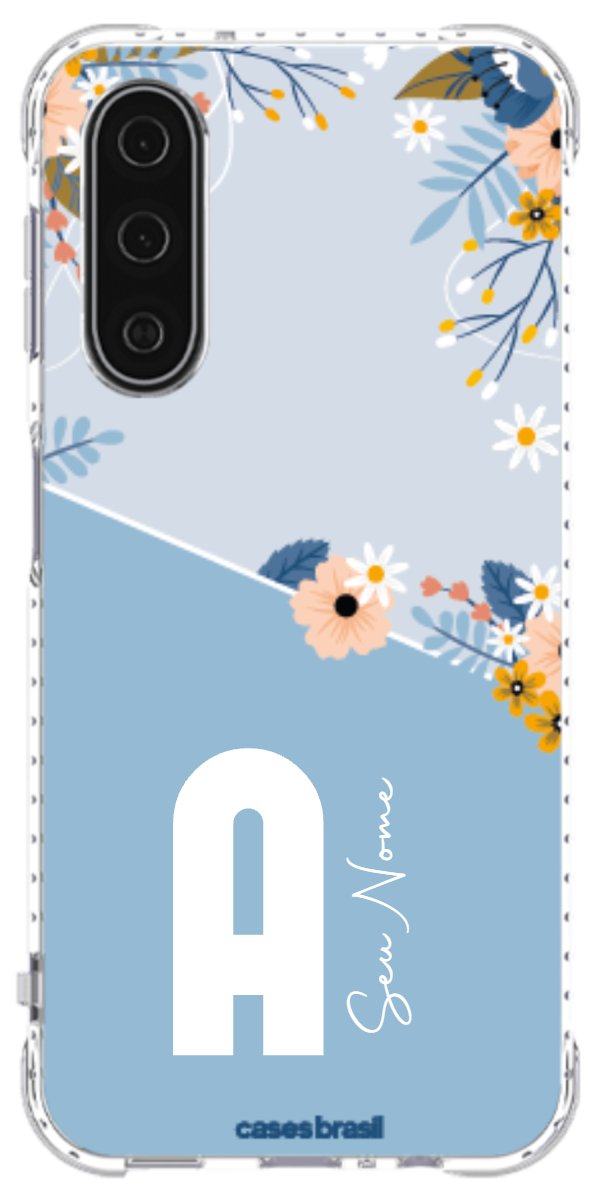 Capinha para Celular Ramo de Flores Azul