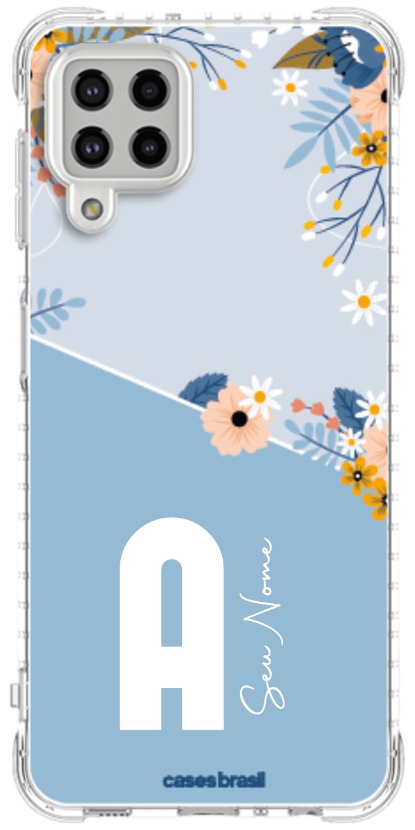 Capinha para Celular Ramo de Flores Azul