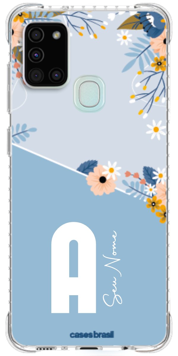 Capinha para Celular Ramo de Flores Azul