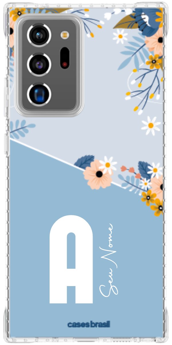 Capinha para Celular Ramo de Flores Azul