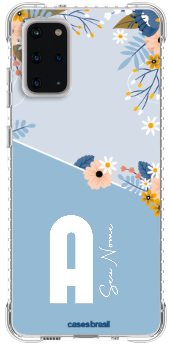 Capinha para Celular Ramo de Flores Azul