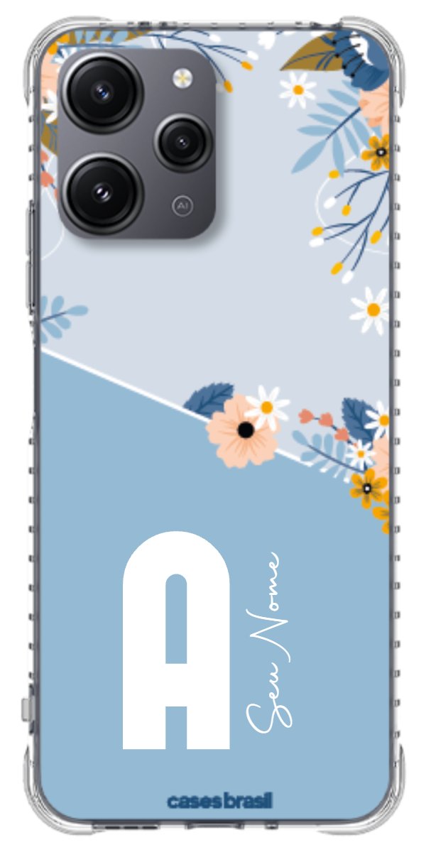 Capinha para Celular Ramo de Flores Azul