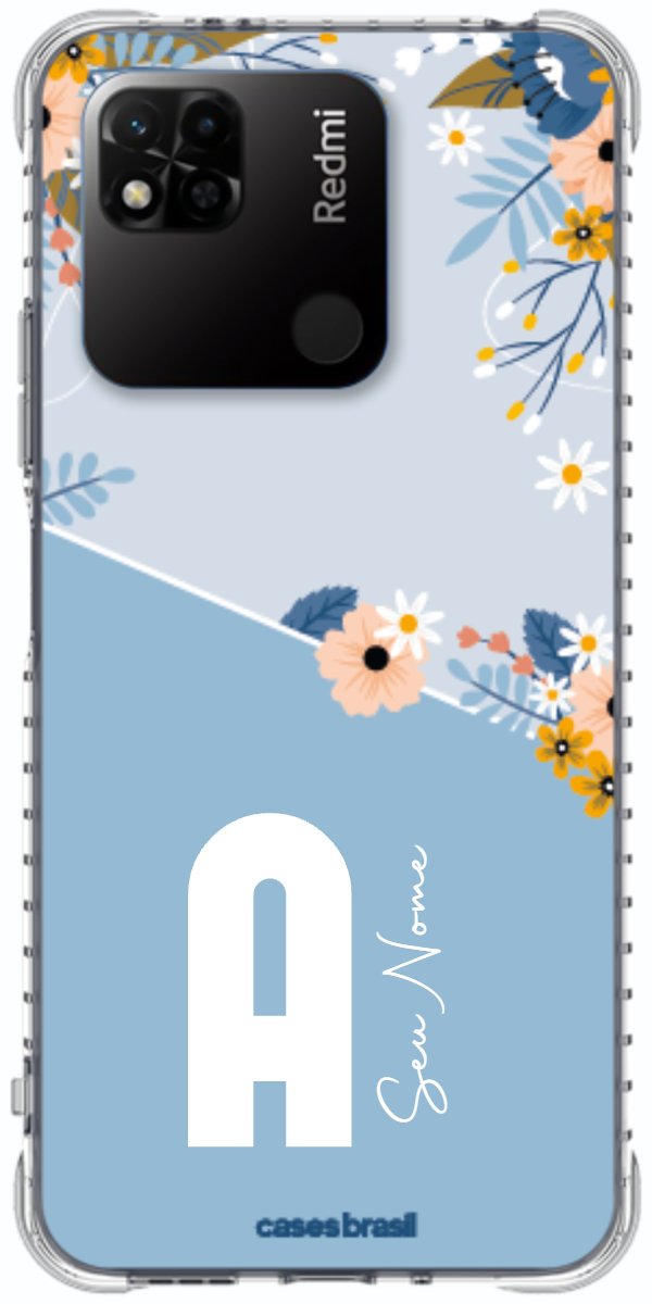 Capinha para Celular Ramo de Flores Azul