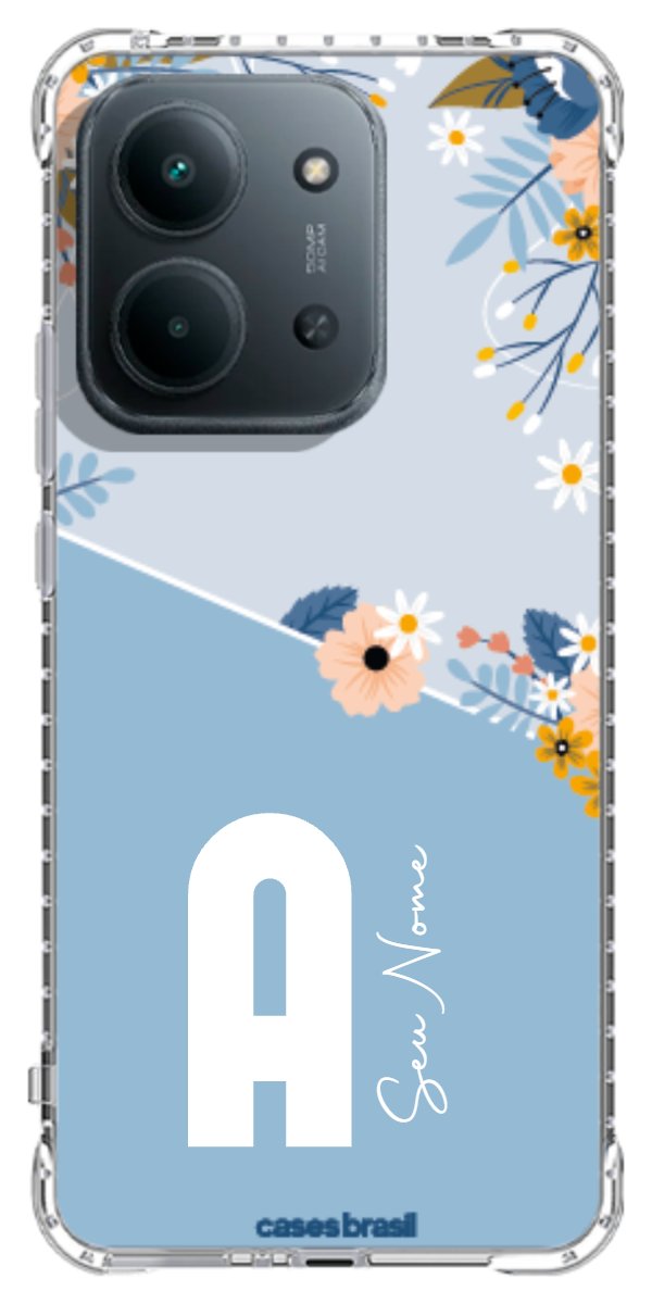 Capinha para Celular Ramo de Flores Azul