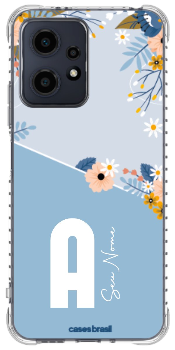 Capinha para Celular Ramo de Flores Azul