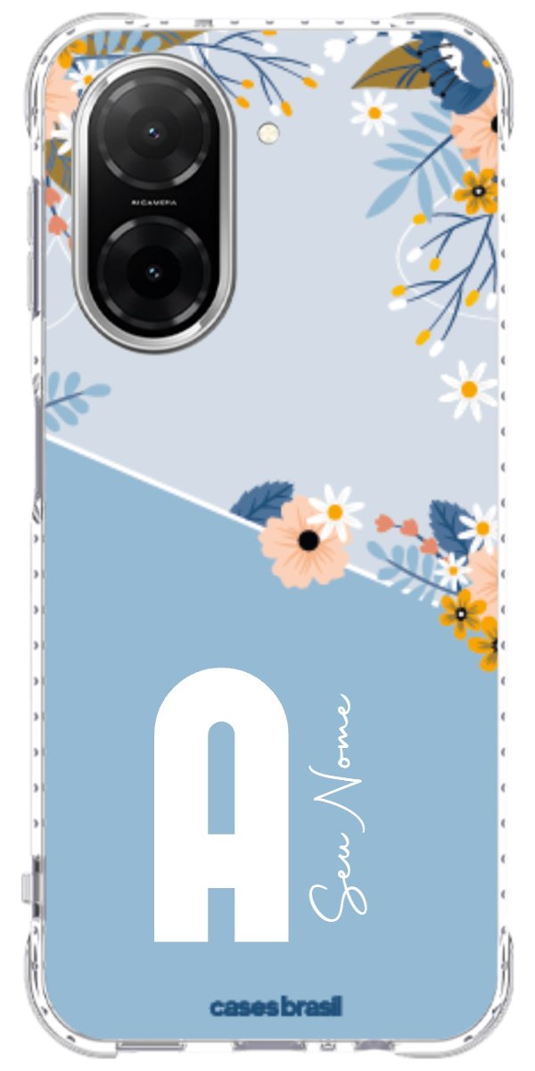 Capinha para Celular Ramo de Flores Azul